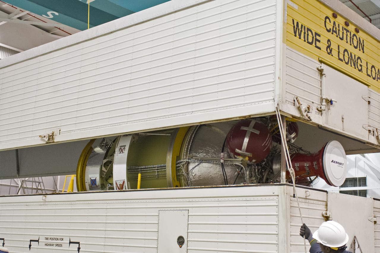 The United Launch Alliance Delta II second stage arrived at NASA's Building 1555 at Vandenberg Air Force Base in California. Technicians assist as a crane lifts the top of the shipping container up from the second stage so it can be offloaded and prepared for transport to the horizontal processing facility at Space Launch Complex-2. NASA's Ice, Cloud and land Elevation Satellite-2 (ICESat-2) will launch later this year on the final Delta II rocket. ICESat-2 will measure the height of a changing Earth, one laser pulse at a time, 10,000 laser pulses a second. The satellite will carry a single instrument, the Advanced Topographic Laser Altimeter System. ICESat-2 will help scientists investigate why, and how much our planet's frozen and icy areas, called the cryosphere, is changing in a warming climate. 