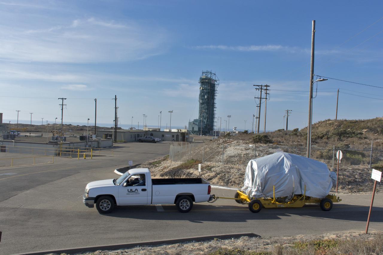 The United Launch Alliance Delta II second stage is being transported to Space Launch Complex-2 at Vandenberg Air Force Base in California. NASA's Ice, Cloud and land Elevation Satellite-2 (ICESat-2) will launch later this year on the final Delta II rocket. ICESat-2 will measure the height of a changing Earth, one laser pulse at a time, 10,000 laser pulses a second. The satellite will carry a single instrument, the Advanced Topographic Laser Altimeter System. ICESat-2 will help scientists investigate why, and how much our planet's frozen and icy areas, called the cryosphere, is changing in a warming climate. 