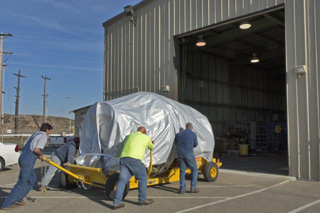 NASA image: Delta II ICESAT Second Stage Arrival