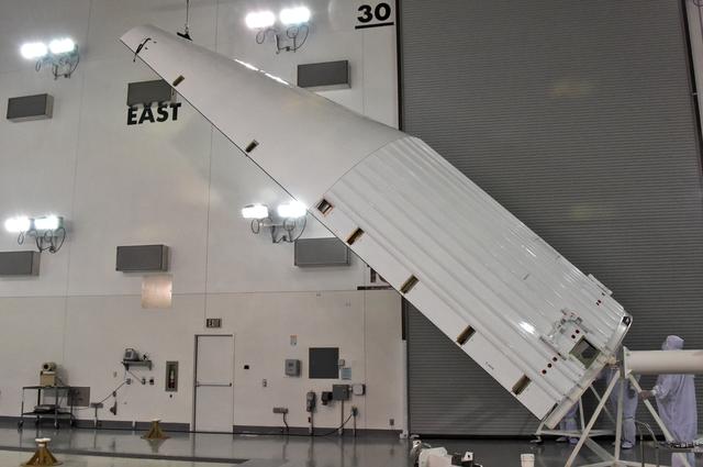 NASA image: InSight Atlas V Fairing Rotate to Vertical