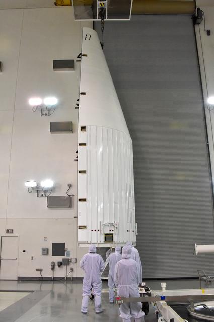 NASA image: InSight Atlas V Fairing Rotate to Vertical