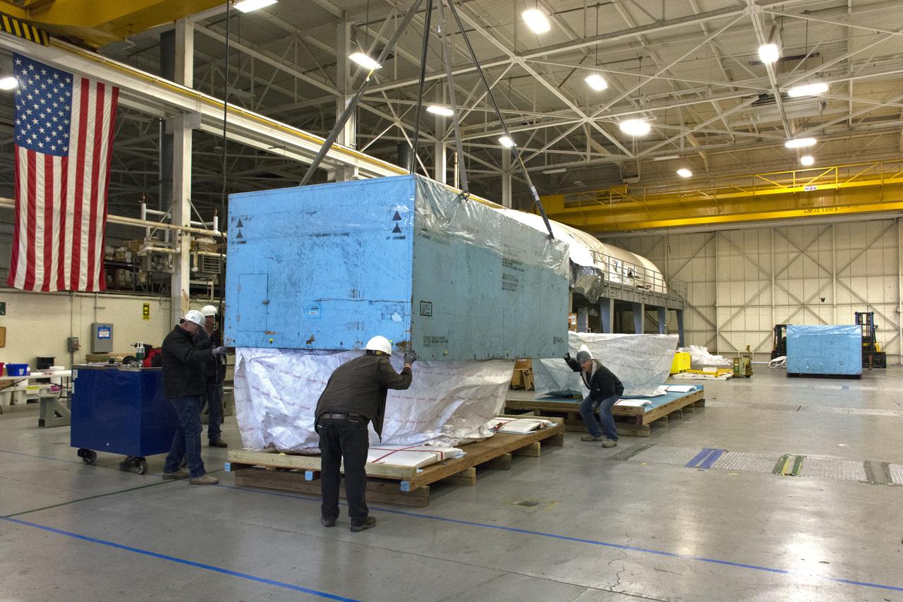 At Vandenberg Air Force Base in California, the boattail adaptor interface that will connect the Centaur upper stage to the payload fairing is offloaded for NASA's upcoming Interior Exploration using Seismic Investigations, Geodesy and Heat Transport, or InSight, mission to land on Mars. InSight will liftoff atop a United Launch Alliance Atlas V rocket to send the spacecraft on the first mission to explore the Red Planet's deep interior. It will investigate processes that shaped the rocky planets of the inner solar system including Earth. Liftoff from Vandenberg is scheduled for May 5, 2018.