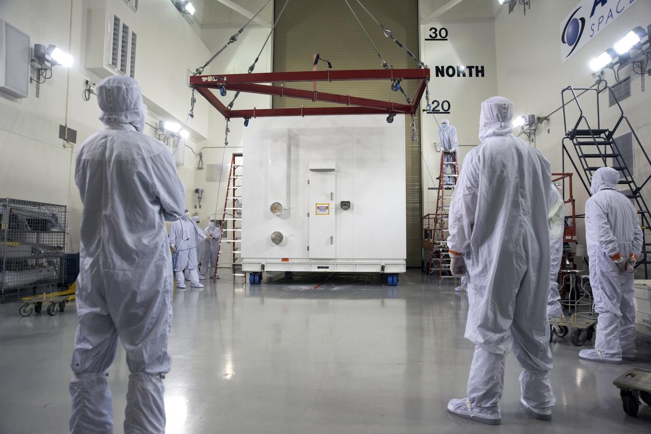 At Vandenberg Air Force Base in California, NASA's Interior Exploration using Seismic Investigations, Geodesy and Heat Transport, or InSight, spacecraft arrives at the Astrotech processing facility. InSight was developed and built by Lockheed-Martin Space Systems in Denver, Colorado, and is scheduled for liftoff is May 5, 2018. InSight is the first mission to land on Mars and explore the Red Planet's deep interior. It will investigate processes that shaped the rocky planets of the inner solar system including Earth.