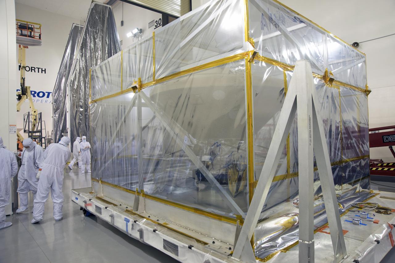 At Vandenberg Air Force Base in California, NASA's Interior Exploration using Seismic Investigations, Geodesy and Heat Transport, or InSight, spacecraft is uncrated inside the Astrotech processing facility. InSight was developed and built by Lockheed-Martin Space Systems in Denver, Colorado, and is scheduled for liftoff is May 5, 2018. InSight is the first mission to land on Mars and explore the Red Planet's deep interior. It will investigate processes that shaped the rocky planets of the inner solar system including Earth. 