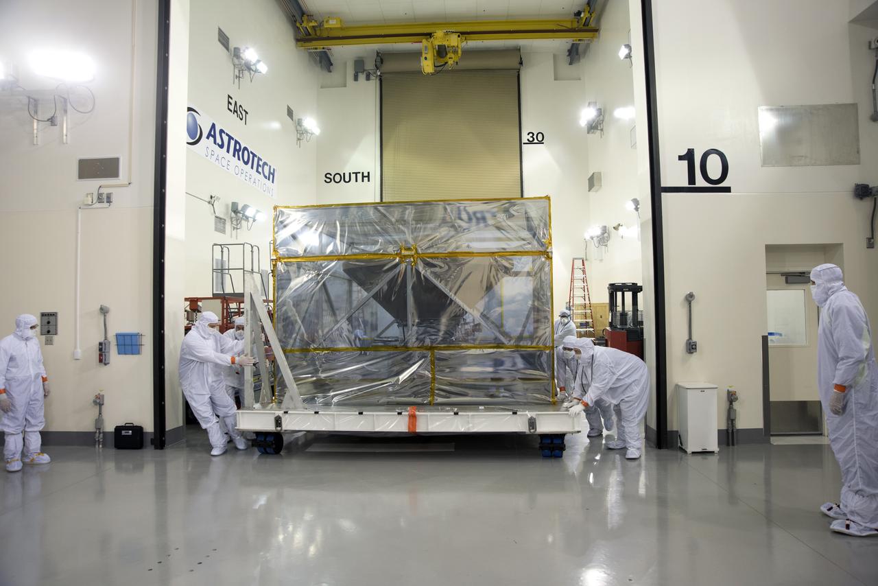 At Vandenberg Air Force Base in California, NASA's Interior Exploration using Seismic Investigations, Geodesy and Heat Transport, or InSight, spacecraft is uncrated inside the Astrotech processing facility. InSight was developed and built by Lockheed-Martin Space Systems in Denver, Colorado, and is scheduled for liftoff is May 5, 2018. InSight is the first mission to land on Mars and explore the Red Planet's deep interior. It will investigate processes that shaped the rocky planets of the inner solar system including Earth.