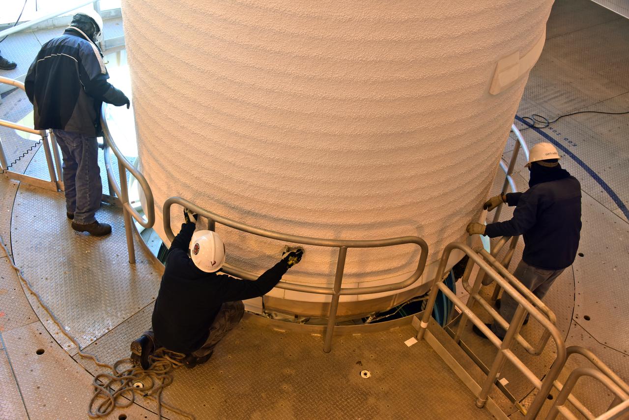 At Space Launch Complex 3 at Vandenberg Air Force Base in California technicians and engineers mate a United Launch Alliance Centaur upper stage atop an Atlas V booster. The rocket will launch NASA's Interior Exploration using Seismic Investigations, Geodesy and Heat Transport, or InSight, mission to land on Mars. InSight is the first mission to explore the Red Planet's deep interior. It will investigate processes that shaped the rocky planets of the inner solar system including Earth. Liftoff is scheduled for May 5, 2018.