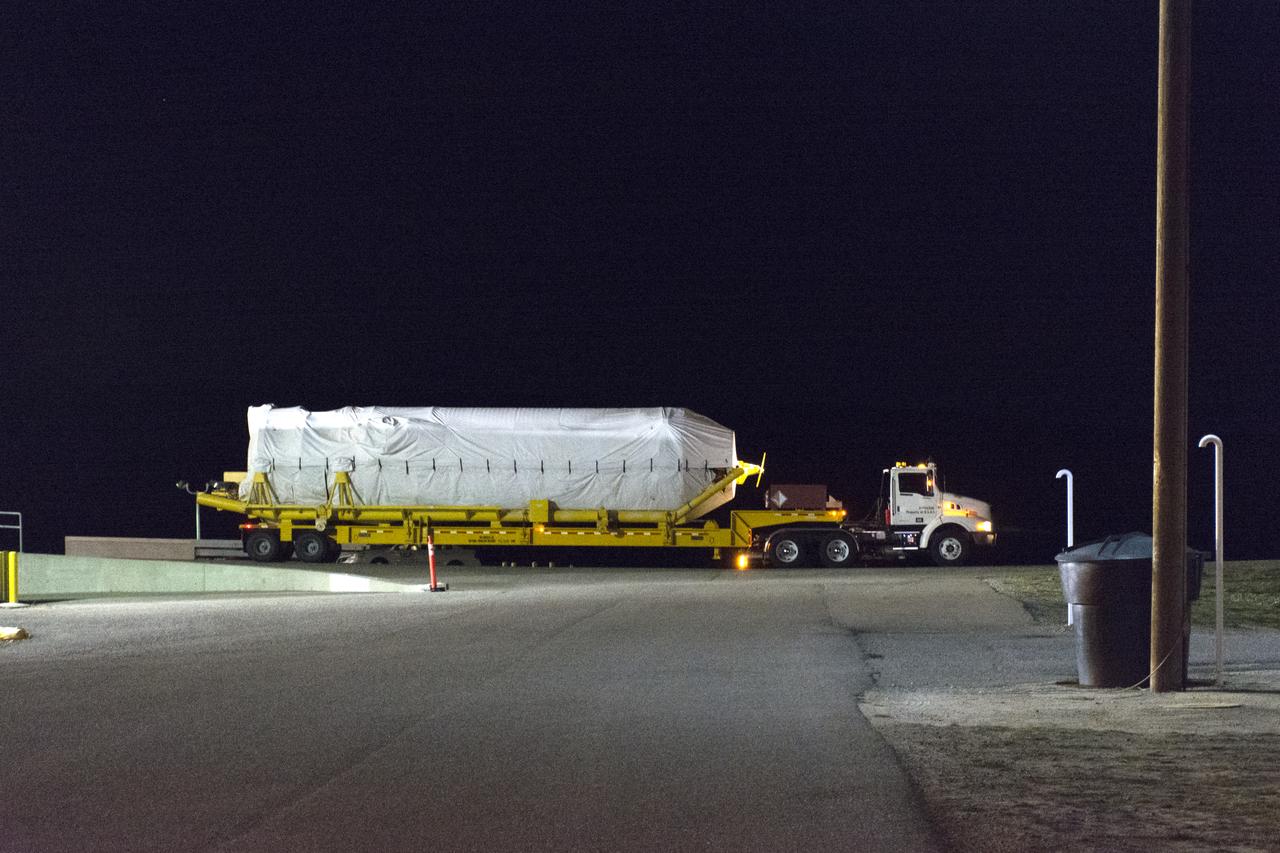 At Vandenberg Air Force Base in California, a United Launch Alliance Centaur upper stage is transported to Space Launch Complex 3 for mating atop an Atlas V booster. The rocket will launch NASA's Interior Exploration using Seismic Investigations, Geodesy and Heat Transport, or InSight, mission to land on Mars. InSight is the first mission to explore the Red Planet's deep interior. It will investigate processes that shaped the rocky planets of the inner solar system including Earth. Liftoff is scheduled for May 5, 2018.