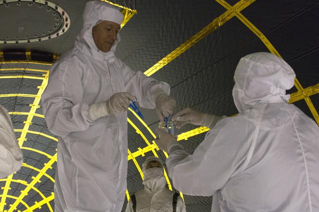 NASA image: Delta II ICESat-2 Fairing Cleaning and Sampling