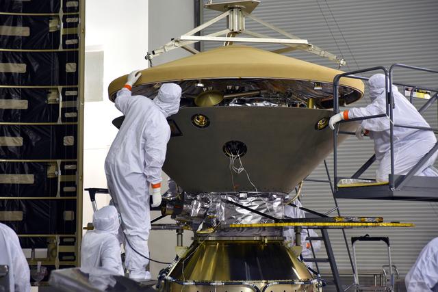 NASA image: InSight Final Flight Installation of Heatshield