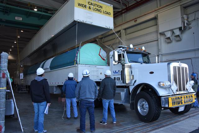 NASA image: Delta II ICESat-2 Booster Offload onto Transporter