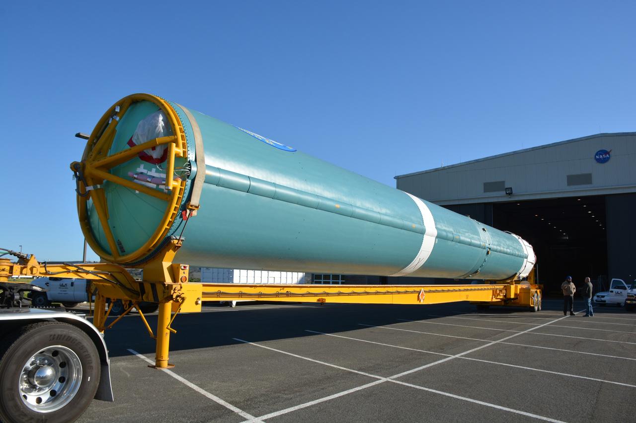 At NASA's Building 836, the Spacecraft Labs Telemetry Station at Vandenberg Air Force Base in California, on Tuesday, April 17, 2018, a United Launch Alliance (ULA) Delta II booster is transported to Space Launch Complex-2 where it will launch NASA's Ice, Cloud and land Elevation Satellite-2, or ICESat-2, satellite. This will be the last flight for the venerable Delta II rocket. ICESat-2, which is being built and tested by Orbital ATK in Gilbert, Arizona, will carry a single instrument called the Advanced Topographic Laser Altimeter System, or ATLAS. The ATLAS instrument is being built and tested at NASA’s Goddard Space Flight Center in Greenbelt Maryland. Once in orbit, the satellite is designed to measure the height of a changing Earth, one laser pulse at a time, 10,000 laser pulses a second. ICESat-2 will help scientists investigate why, and how much, Earth’s frozen and icy areas, called the cryosphere, are changing.