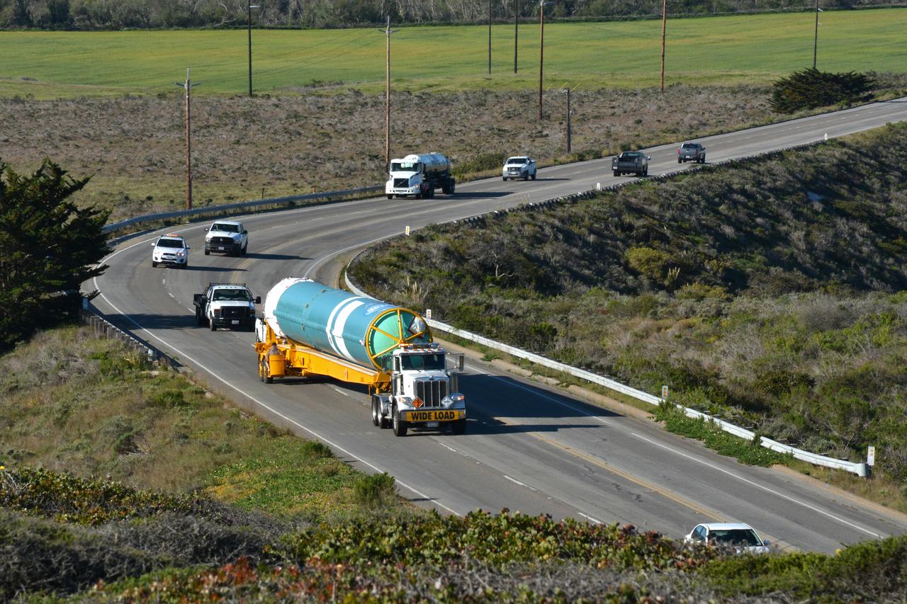 At Vandenberg Air Force Base in California, on Tuesday, April 17, 2018, a United Launch Alliance (ULA) Delta II booster is transported to Space Launch Complex-2 where it will launch NASA's Ice, Cloud and land Elevation Satellite-2, or ICESat-2, satellite. This will be the last flight for the venerable Delta II rocket. ICESat-2, which is being built and tested by Orbital ATK in Gilbert, Arizona, will carry a single instrument called the Advanced Topographic Laser Altimeter System, or ATLAS. The ATLAS instrument is being built and tested at NASA’s Goddard Space Flight Center in Greenbelt Maryland. Once in orbit, the satellite is designed to measure the height of a changing Earth, one laser pulse at a time, 10,000 laser pulses a second. ICESat-2 will help scientists investigate why, and how much, Earth’s frozen and icy areas, called the cryosphere, are changing.