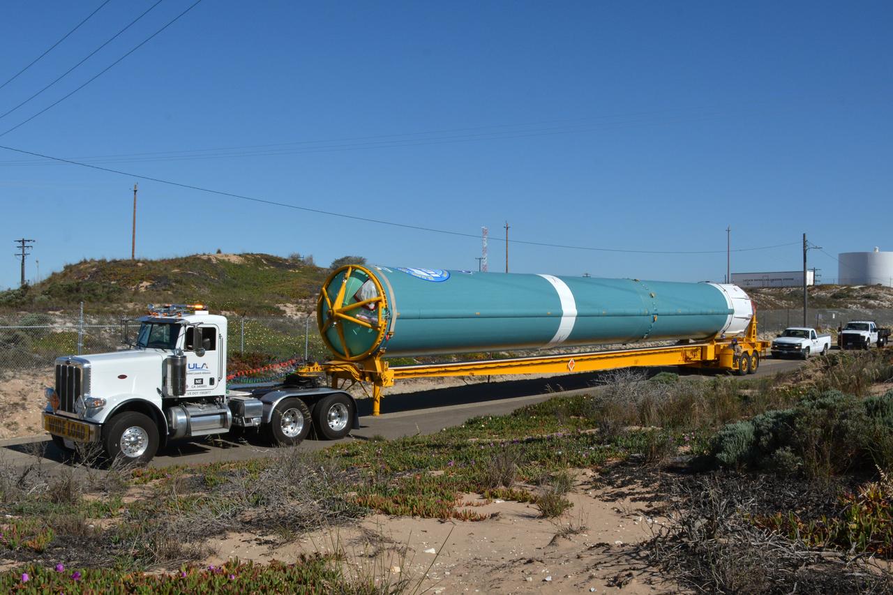 At Vandenberg Air Force Base in California, on Tuesday, April 17, 2018, a United Launch Alliance (ULA) Delta II booster is transported to Space Launch Complex-2 where it will launch NASA's Ice, Cloud and land Elevation Satellite-2, or ICESat-2, satellite. This will be the last flight for the venerable Delta II rocket. ICESat-2, which is being built and tested by Orbital ATK in Gilbert, Arizona, will carry a single instrument called the Advanced Topographic Laser Altimeter System, or ATLAS. The ATLAS instrument is being built and tested at NASA’s Goddard Space Flight Center in Greenbelt Maryland. Once in orbit, the satellite is designed to measure the height of a changing Earth, one laser pulse at a time, 10,000 laser pulses a second. ICESat-2 will help scientists investigate why, and how much, Earth’s frozen and icy areas, called the cryosphere, are changing.