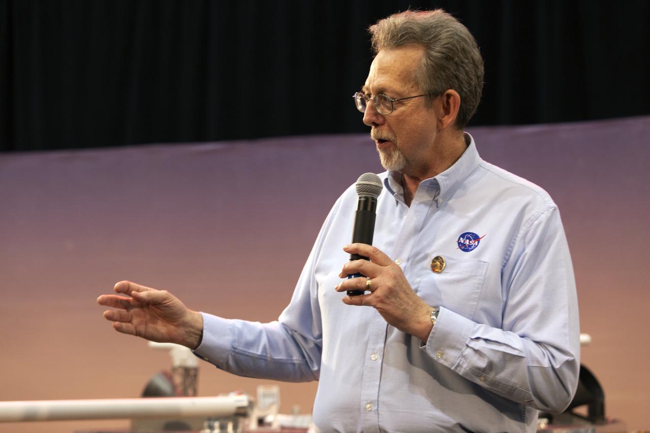 During a prelaunch briefing at Vandenberg Air Force Base in California, Jim Green, NASA Chief Scientist, speaks to members of the media. The presentation focused on NASA's Interior Exploration using Seismic Investigations, Geodesy and Heat Transport, or InSight, Mars lander. InSight is scheduled for liftoff May 5, 2018, atop a United Launch Alliance (ULA) Atlas V rocket from Space Launch Complex 3 at Vandenberg. The spacecraft will be the first mission to look deep beneath the Martian surface studying the planet's interior by measuring its heat output and listen for marsquakes.