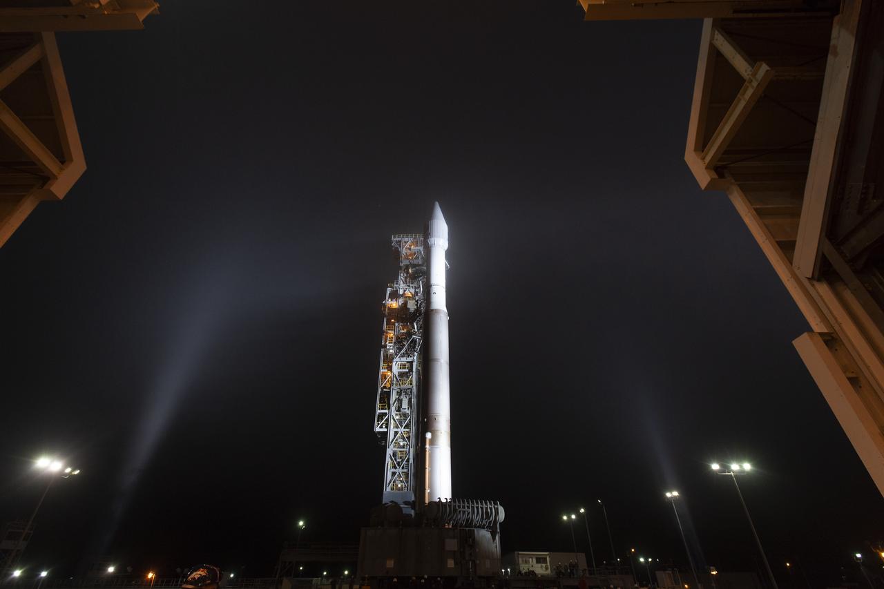 At Vandenberg Air Force Base in California, the gantry rolls back at Space Launch Complex 3 in preparation for the liftoff of NASA's Interior Exploration using Seismic Investigations, Geodesy and Heat Transport, or InSight, Mars lander. The United Launch Alliance Atlas V rocket now is poised to boost the spacecraft with liftoff scheduled for 4:05 a.m. PDT (7:05 a.m. EDT). InSight will be the first mission to look deep beneath the Martian surface. It will study the planet's interior by measuring its heat output and listen for marsquakes. InSight will use the seismic waves generated by marsquakes to develop a map of the planet’s deep interior. The resulting insight into Mars’ formation will provide a better understanding of how other rocky planets, including Earth, were created.