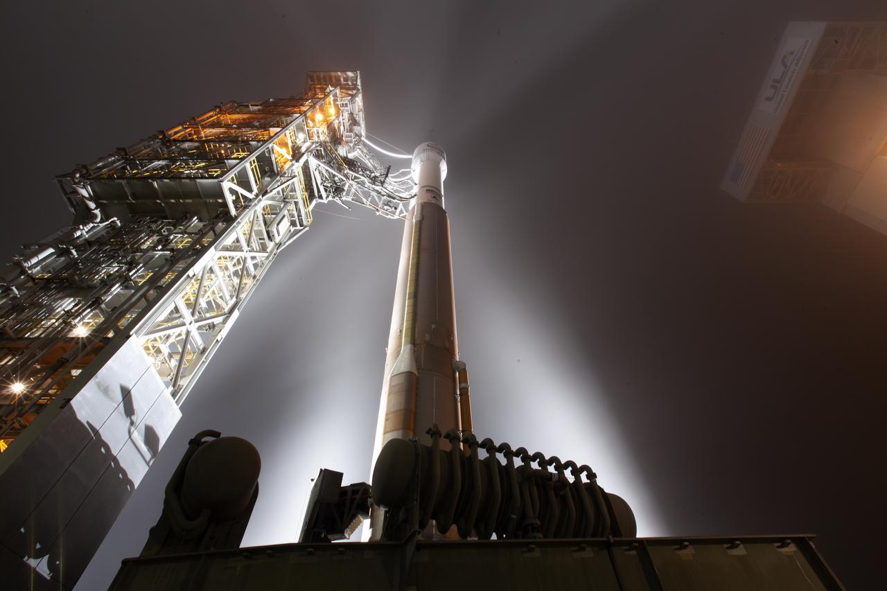 At Vandenberg Air Force Base in California, the gantry rolls back at Space Launch Complex 3 in preparation for the liftoff of NASA's Interior Exploration using Seismic Investigations, Geodesy and Heat Transport, or InSight, Mars lander. The United Launch Alliance Atlas V rocket now is poised to boost the spacecraft with liftoff scheduled for 4:05 a.m. PDT (7:05 a.m. EDT). InSight will be the first mission to look deep beneath the Martian surface. It will study the planet's interior by measuring its heat output and listen for marsquakes. InSight will use the seismic waves generated by marsquakes to develop a map of the planet’s deep interior. The resulting insight into Mars’ formation will provide a better understanding of how other rocky planets, including Earth, were created.