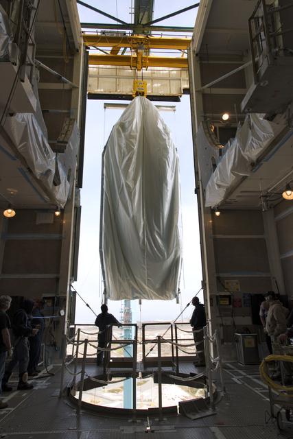 NASA image: Delta II ICESat-2 Fairing Hoist