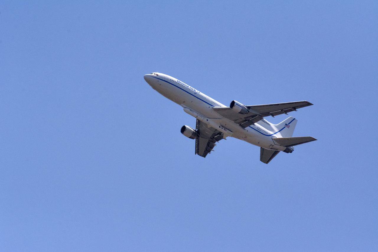 Northrop Grumman's L-1011 Stargazer takes off from the hot pad at Vandenberg Air Force Base in California on June 6, 2018. The company's Pegasus XL rocket, containing NASA's Ionospheric Connection Explorer (ICON), is attached beneath the aircraft. The explorer will launch on June 15, 2018, from Kwajalein Atoll in the Marshall Islands (June 14 in the continental United States). ICON will study the frontier of space - the dynamic zone high in Earth's atmosphere where terrestrial weather from below meets space weather above. The explorer will help determine the physics of Earth's space environment and pave the way for mitigating its effects on our technology, communications systems and society.