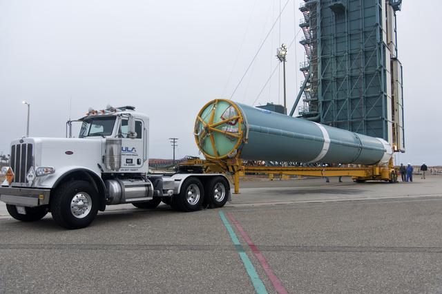 NASA image: Delta II ICESat-2 First Stage Booster Transport and LVOS