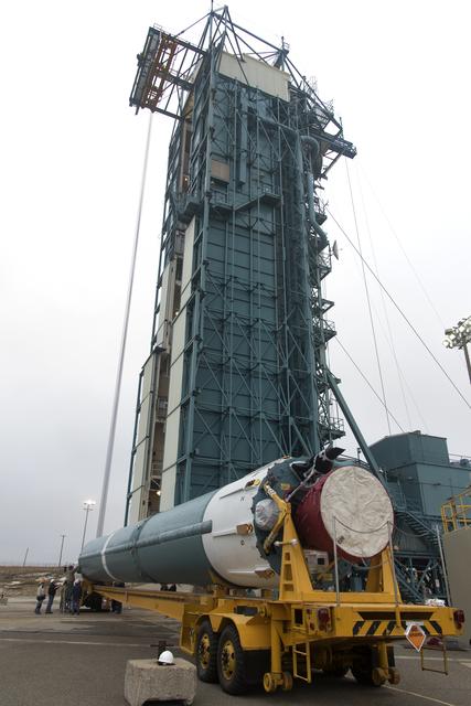 NASA image: Delta II ICESat-2 First Stage Booster Transport and LVOS