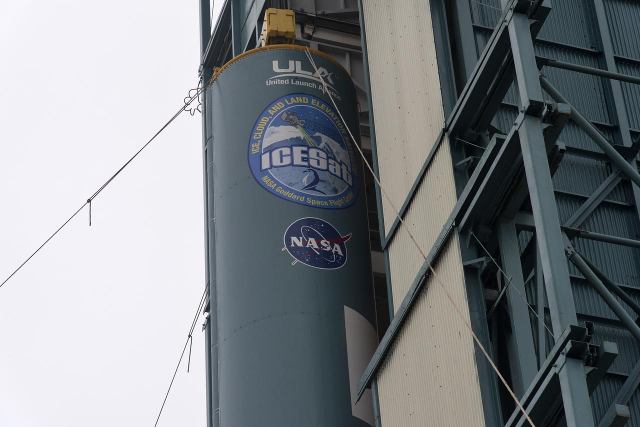 The United Launch Alliance Delta II first stage is lifted up and into the mobile service tower at Space Launch Complex 2 on June 8, 2018, at Vandenberg Air Force Base in California. NASA's Ice, Cloud and land Elevation Satellite-2 (ICESat-2) will launch on the final Delta II rocket. ICESat-2 will measure the height of a changing Earth, one laser pulse at a time, 10,000 laser pulses a second. The satellite will carry a single instrument, the Advanced Topographic Laser Altimeter System. ICESat-2 will help scientists investigate why, and how much our planet's frozen and icy areas, called the cryosphere, is changing in a warming climate.