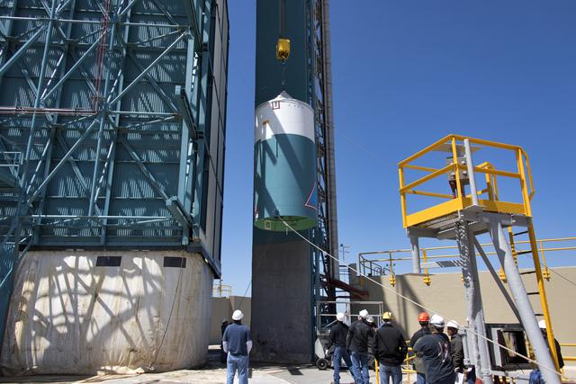 NASA image: Delta II ICESat-2 Interstage Lift and Mate