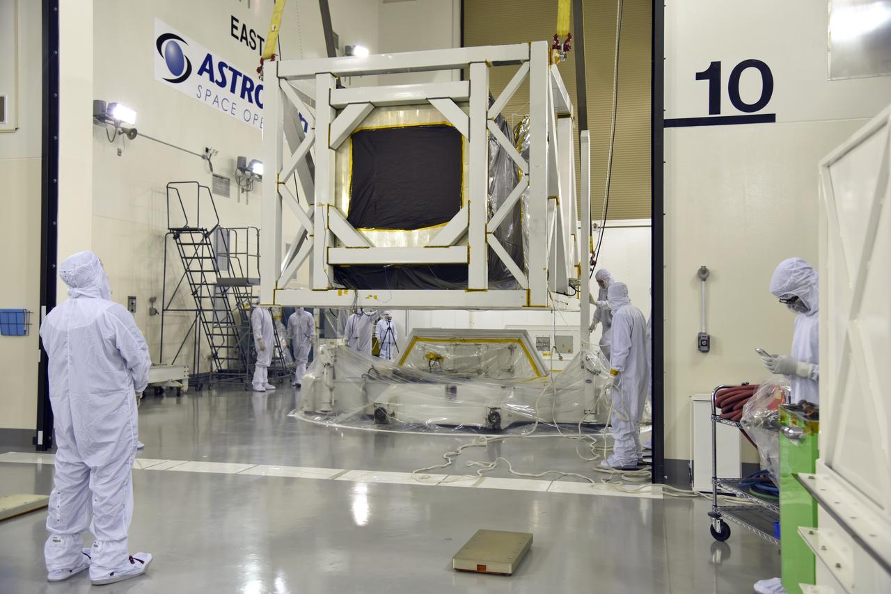 A crane is used to move NASA's Ice, Cloud and land Elevation Satellite-2 (ICESat-2) into the high bay of the Astrotech processing facility on June 13, 2018, at Vandenberg Air Force Base in California. ICESat-2 was shipped from the Northrop Grumman facility in Gilbert, Arizona, where it was built and tested. The satellite is scheduled to launch from Space Launch Complex-2 at Vandenberg on the final United Launch Alliance Delta II rocket. ICESat-2 will measure the height of a changing Earth, one laser pulse at a time, 10,000 laser pulses a second. The satellite will carry the Advanced Topographic Laser Altimeter System. ICESat-2 will help scientists investigate why, and how much our planet's frozen and icy areas, called the cryosphere, is changing in a warming climate.