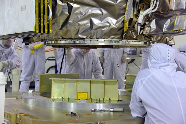 NASA image: Delta II ICESat-2 Spacecraft Lift to Work Stand