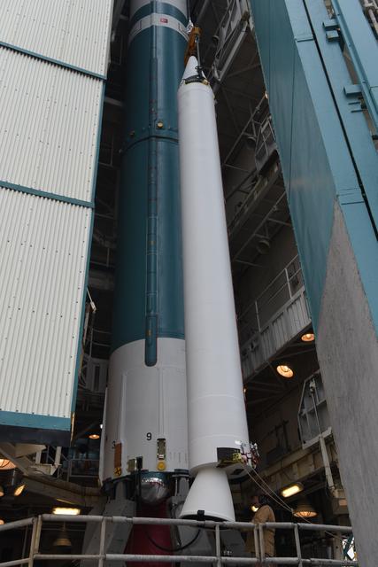 NASA image: Delta II ICESat-2 SRM Lift and Mate