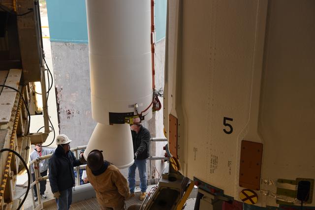 NASA image: Delta II ICESat-2 SRM Lift and Mate