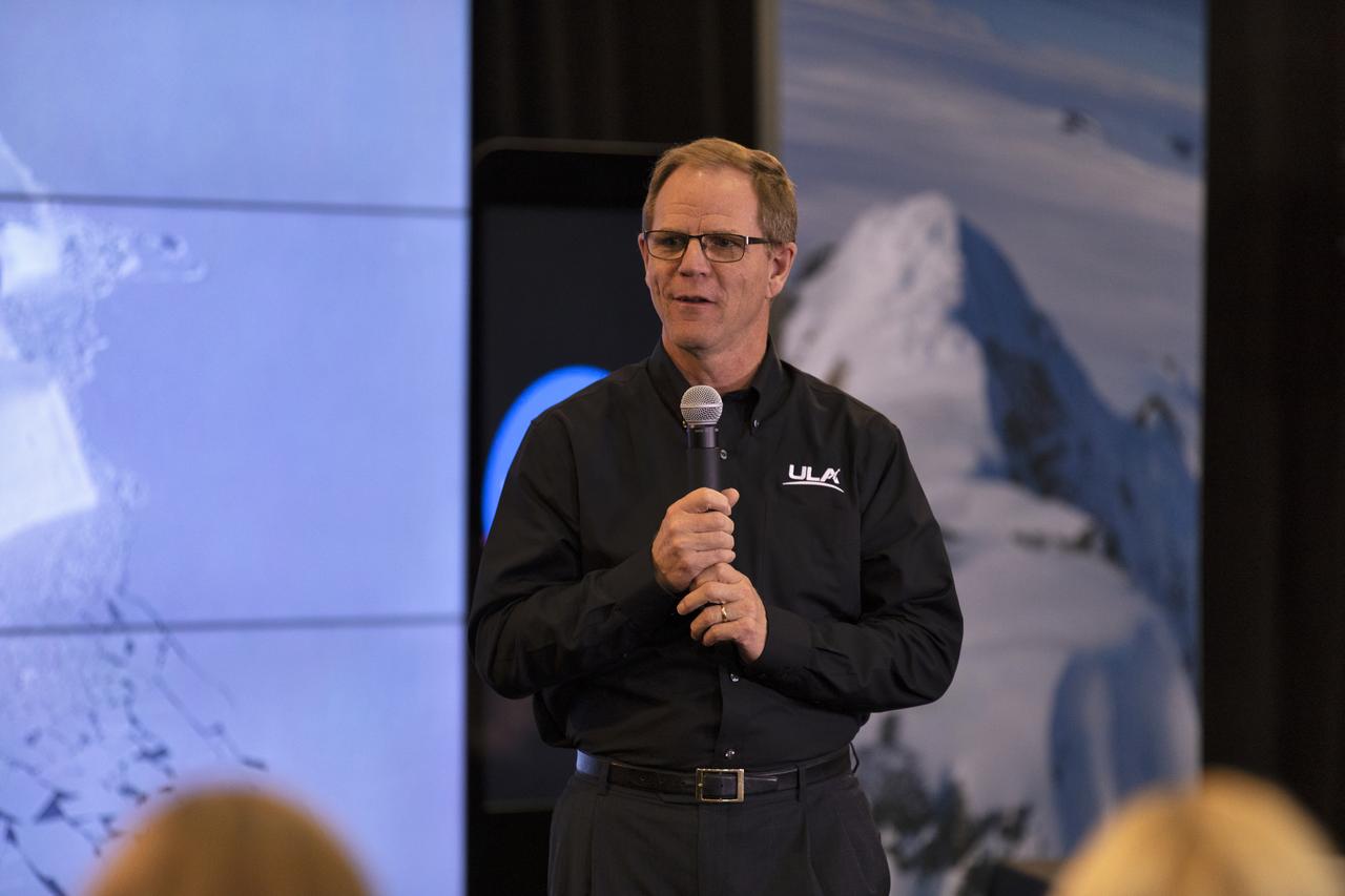 Scott Messer, program manager, NASA Programs, United Launch Alliance, speaks to members of the news media and social media participants during a prelaunch mission briefing for NASA's Ice, Cloud and land Elevation Satellite-2 (ICESat-2), a mission to measure the changing height of Earth's ice, on Sept. 13, 2018 at Vandenberg Air Force Base (VAFB) in California. ICESat-2 will launch aboard a United Launch Alliance Delta II, the rocket’s final mission, from Space Launch Complex 2 at VAFB. Launch is scheduled for 8:46 a.m. EDT (5:46 a.m. PDT). 