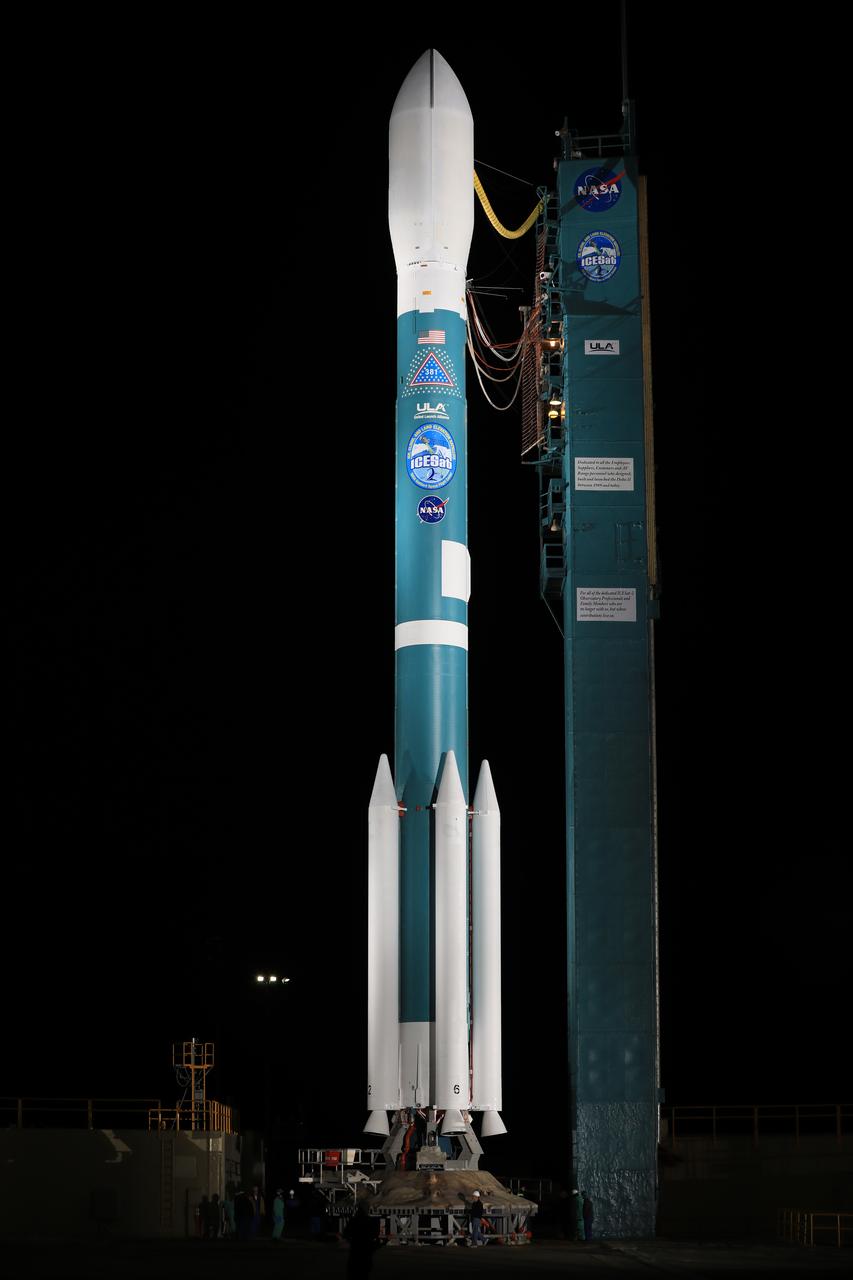 The gantry rolls back at Space Launch Complex 2 at Vandenberg Air Force Base in California, on Sept. 14, 2018, for the final United Launch Alliance Delta II rocket which will carry NASA's Ice, Cloud and land Elevation Satellite-2 (ICESat-2). Liftoff is scheduled for Sept. 15, 2018, at 8:46 a.m. EDT (5:46 a.m. PDT). The satellite will measure the height of our changing Earth, one laser pulse at a time, 10,000 laser pulses per second. ICESat-2 will provide scientists with height measurements that create a global portrait of Earth's third dimension, gathering date that can precisely track changes of terrain, including glaciers, sea ice and forests. 