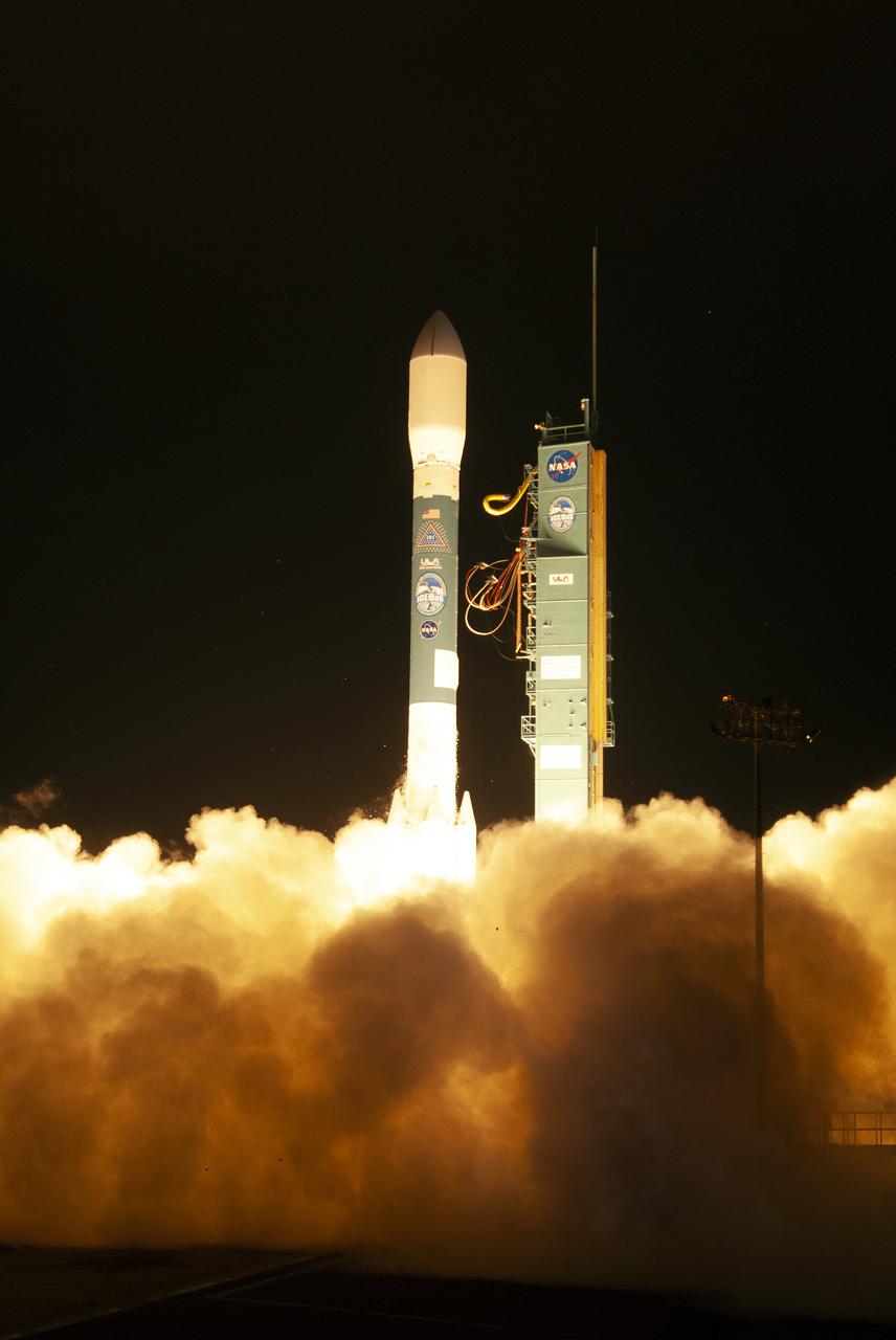 The final United Launch Alliance Delta II rocket lifts off from Space Launch Complex 2 at Vandenberg Air Force Base in California, on Sept. 15, 2018, carrying NASA's Ice, Cloud and land Elevation Satellite-2 (ICESat-2). Liftoff was at 9:02 a.m. EDT (6:02 a.m. PDT). The satellite will measure the height of our changing Earth, one laser pulse at a time, 10,000 laser pulses per second. ICESat-2 will provide scientists with height measurements that create a global portrait of Earth's third dimension, gathering date that can precisely track changes of terrain, including glaciers, sea ice and forests. 