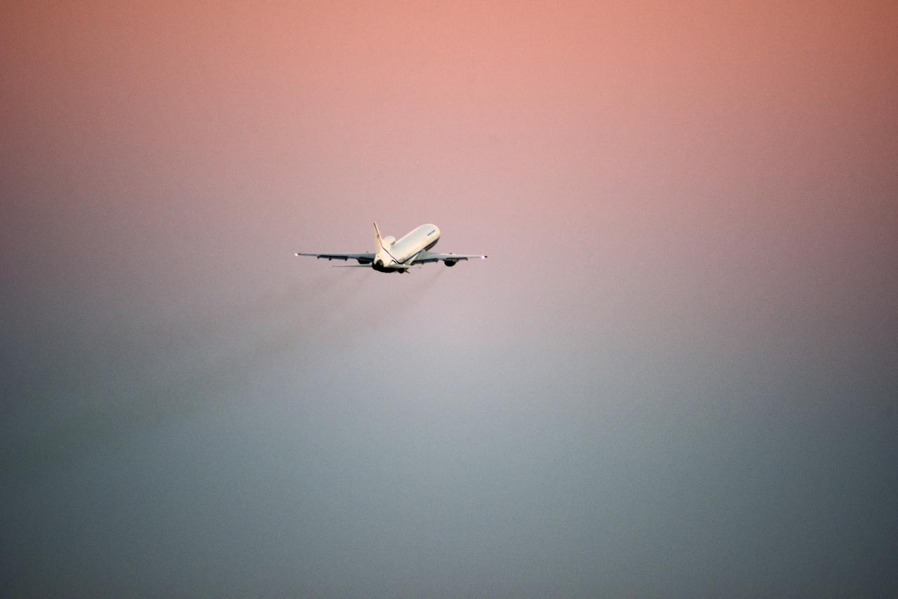 Northrop Grumman's L-1011 Stargazer soars upward after takeoff from the hot pad at Vandenberg Air Force Base in California on Oct. 19, 2018. The company's Pegasus XL rocket, containing NASA's Ionospheric Connection Explorer (ICON), is attached beneath the aircraft. The Pegasus XL rocket will launch from the Skid Strip at Cape Canaveral Air Force Station in Florida. ICON will study the frontier of space - the dynamic zone high in Earth's atmosphere where terrestrial weather from below meets space weather above. The explorer will help determine the physics of Earth's space environment and pave the way for mitigating its effects on our technology and communications systems.