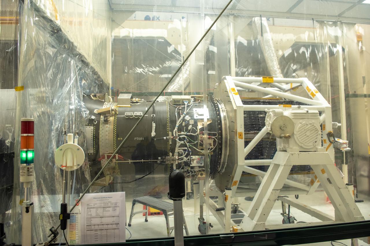 NASA's Ionospheric Connection Explorer (ICON) is attached to the Northrop Grumman Pegasus XL rocket inside Building 1555 at Vandenberg Air Force Base in California on Sept. 10, 2019. The Pegasus XL rocket, attached beneath the company's L-1011 Stargazer aircraft, will launch ICON from the Skid Strip at Cape Canaveral Air Force Station in Florida. Launch is scheduled for Oct. 9, 2019. ICON will study the frontier of space - the dynamic zone high in Earth's atmosphere where terrestrial weather from below meets space weather above. The explorer will help determine the physics of Earth's space environment and pave the way for mitigating its effects on our technology and communications systems.