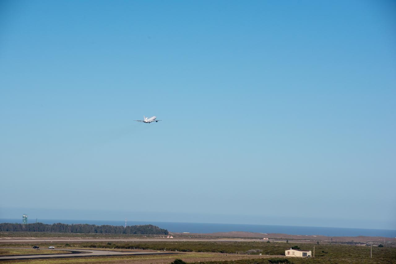 Northrop Grumman's L-1011 Stargazer takes off from Vandenberg Air Force Base in California on Oct. 1, 2019. The company's Pegasus XL rocket, containing NASA's Ionospheric Connection Explorer (ICON), is attached beneath the aircraft. The explorer is targeted to launch on Oct. 9, 2019, from Cape Canaveral Air Force Station in Florida. ICON will study the frontier of space - the dynamic zone high in Earth's atmosphere where terrestrial weather from below meets space weather above.