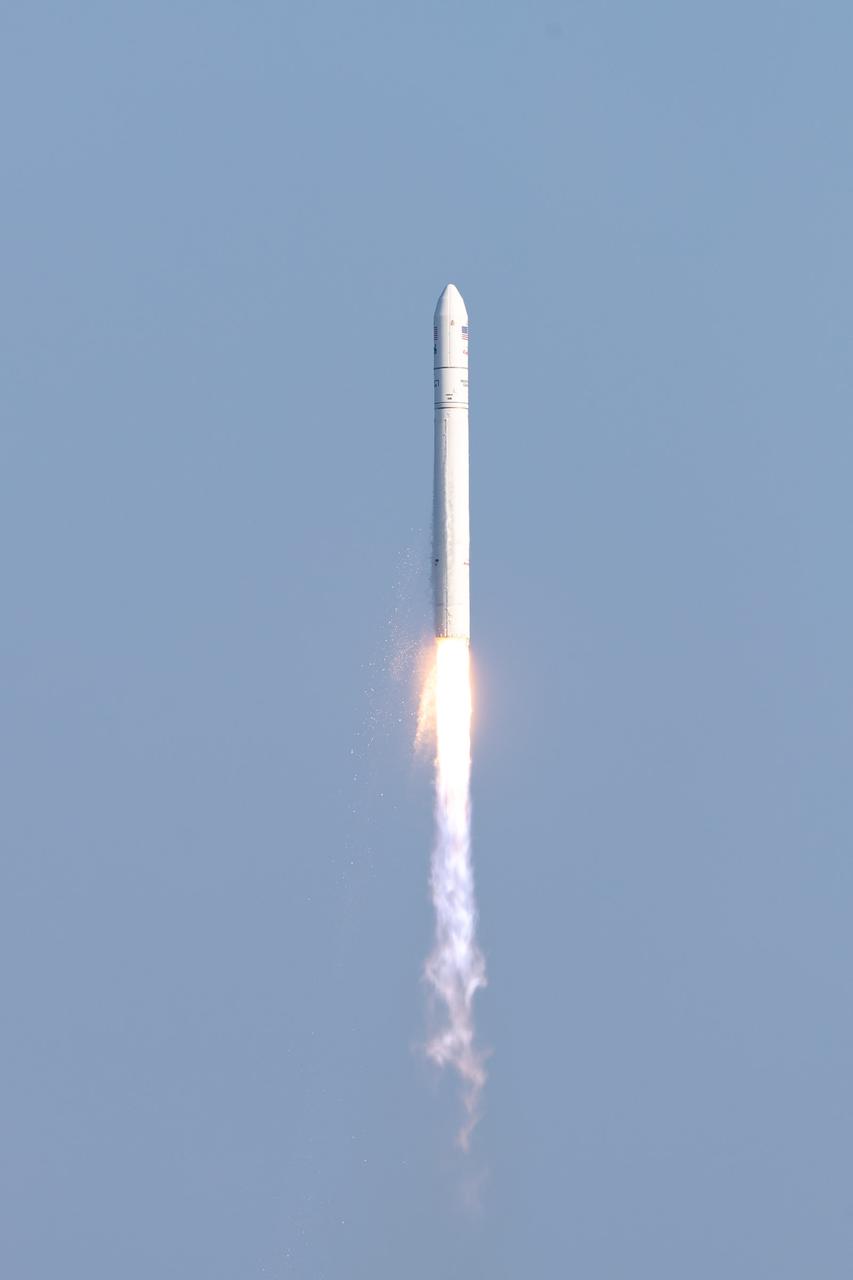 A Northrop Grumman Antares rocket, with the company’s Cygnus spacecraft onboard, launches on Tuesday, Aug. 10, 2021, from the Mid Atlantic Regional Spaceport’s Pad-0A, at NASA's Wallops Flight Facility in Virginia. Northrop Grumman's 16th contracted cargo resupply mission for NASA to the International Space Station is carrying nearly 8,200 pounds of science and research, crew supplies and vehicle hardware to the orbital laboratory and its crew. Credit: NASA Wallops/Allison Stancil