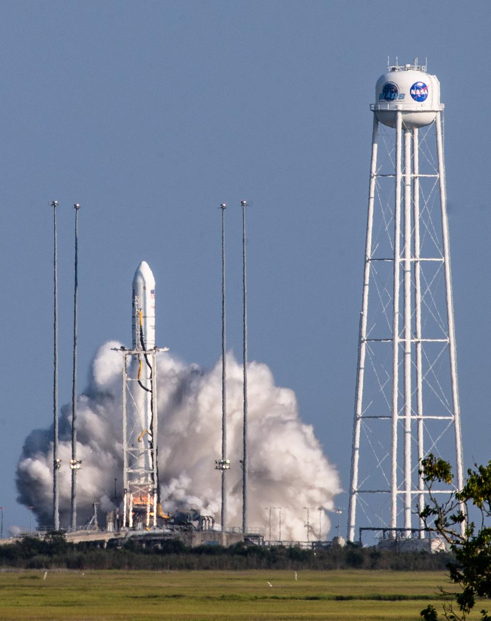 A Northrop Grumman Antares rocket, with the company’s Cygnus spacecraft onboard, launches on Tuesday, Aug. 10, 2021, from the Mid Atlantic Regional Spaceport’s Pad-0A, at NASA's Wallops Flight Facility in Virginia. Northrop Grumman's 16th contracted cargo resupply mission for NASA to the International Space Station is carrying nearly 8,200 pounds of science and research, crew supplies and vehicle hardware to the orbital laboratory and its crew. Credit: NASA Wallops/Terry Zaperach