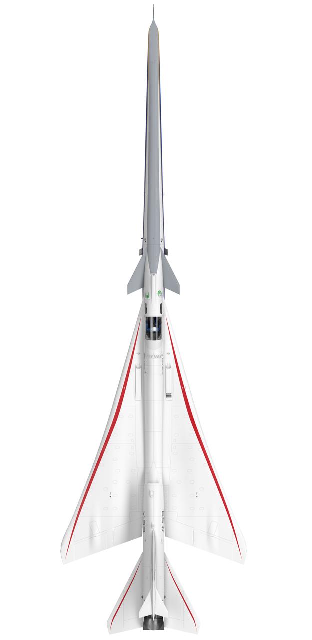 Artist concept of the X-59 top view (pointing up)