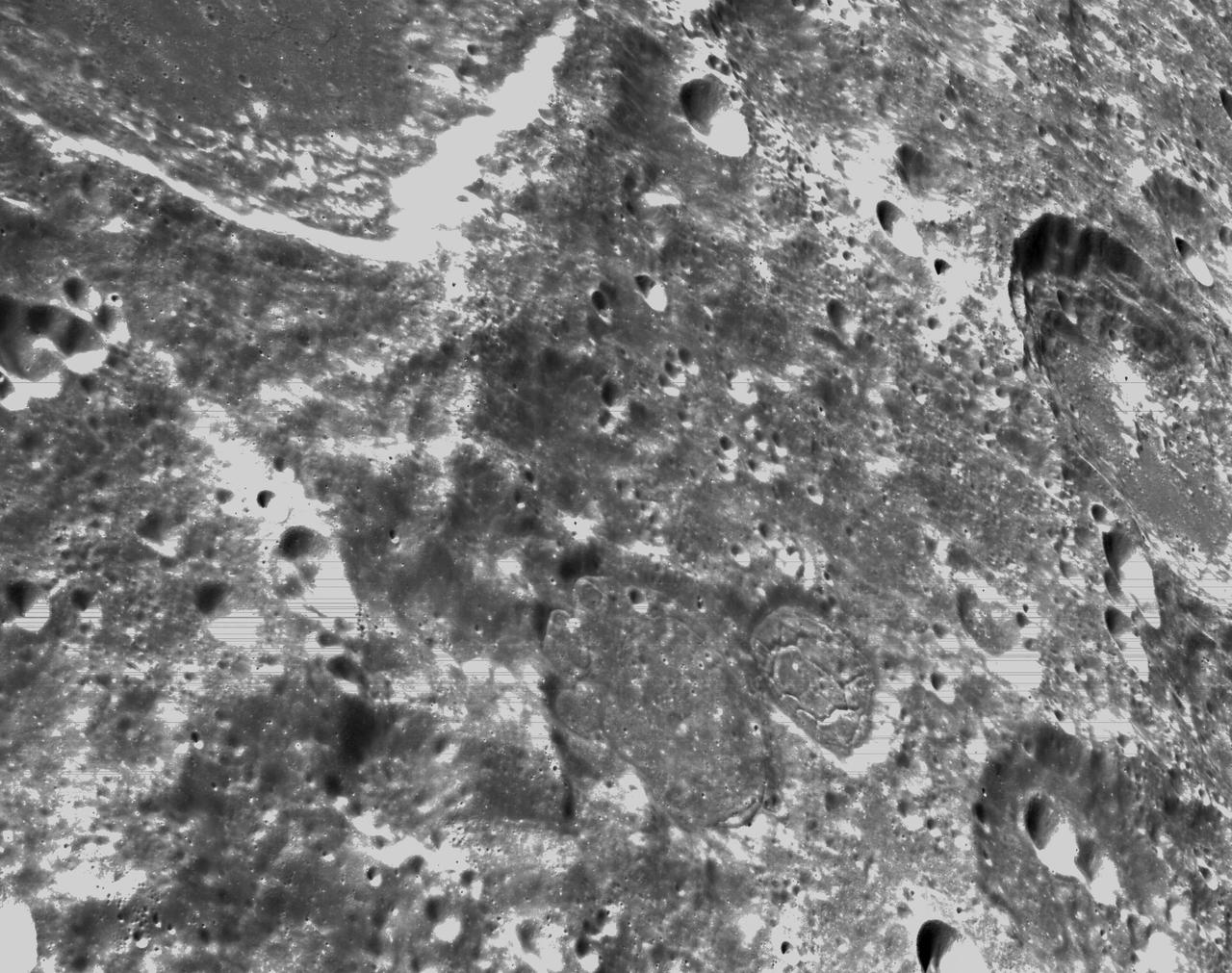 art001e000342 (Nov. 21, 2022) – On the sixth day of the Artemis I mission, Orion’s optical navigation camera captured black-and-white images of craters on the Moon below. Orion uses the optical navigation camera to capture imagery of the Earth and the Moon at different phases and distances, providing an enhanced body of data to certify its effectiveness under different lighting conditions as a way to help orient the spacecraft on future missions with crew.