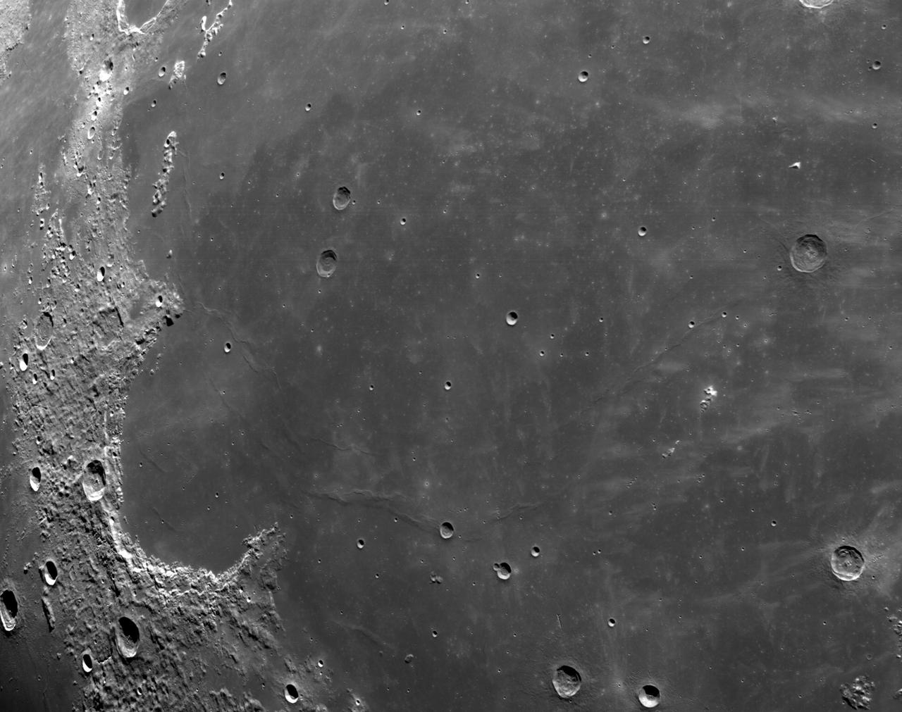 art001e002610 (Dec. 5, 2022): The optical navigation camera mounted on the Orion spacecraft captured these views of the Moon’s surface. On flight day 20 of the Artemis I mission, the spacecraft made its second and final close approach to the Moon before its returned powered flyby burn. Orion uses the optical navigation camera to capture imagery of the Earth and the Moon at different phases and distances, providing an enhanced body of data to certify its effectiveness under different lighting conditions as a way to help orient the spacecraft on future missions with crew.