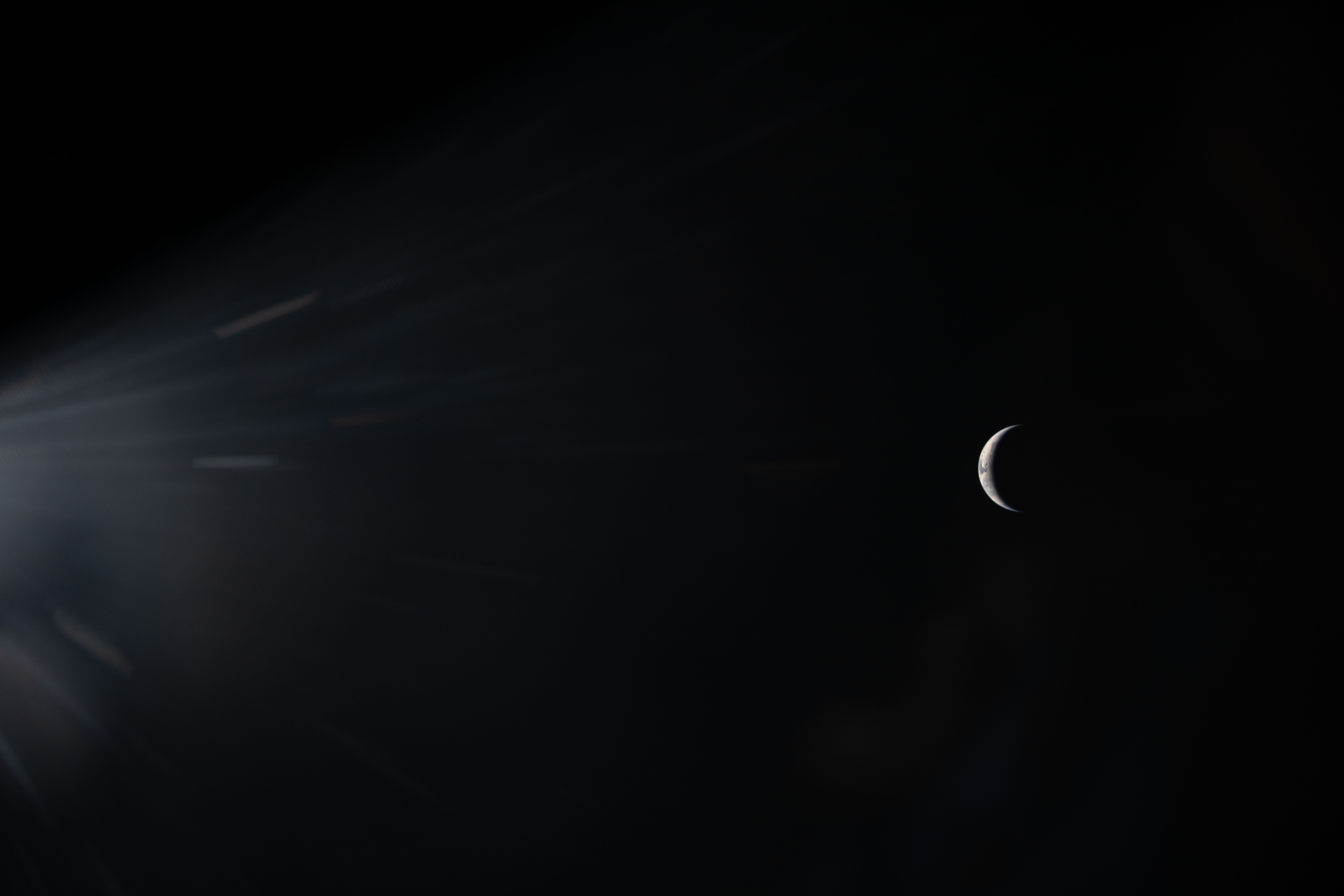 A crescent Earth from deep space