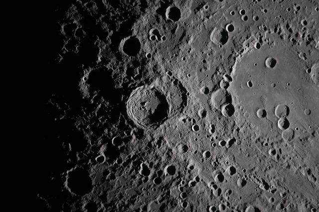 A close-up view taken by the Artemis II crew of Vavilov...