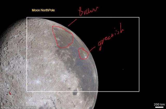 Artemis II Crew Annotating Color Hues on the Moon