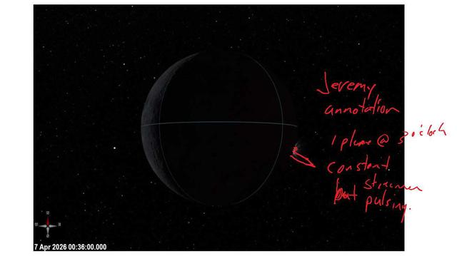 Artemis II Crew Annotating a “Pulsating” Streamer