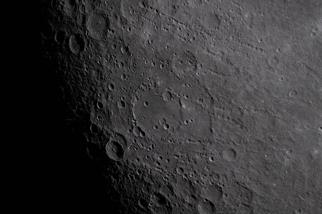 Hertzsprung Basin comes into view with its distinctive two...