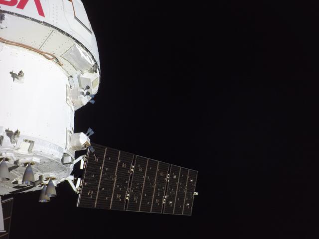 NASA’s Orion spacecraft is pictured here from one of the...