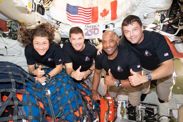 The Artemis II crew – (from left) Mission Specialist...