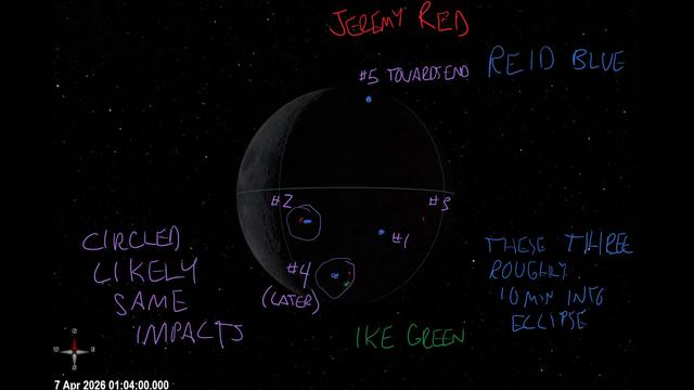 Artemis II Crew Annotating Impact Flashes