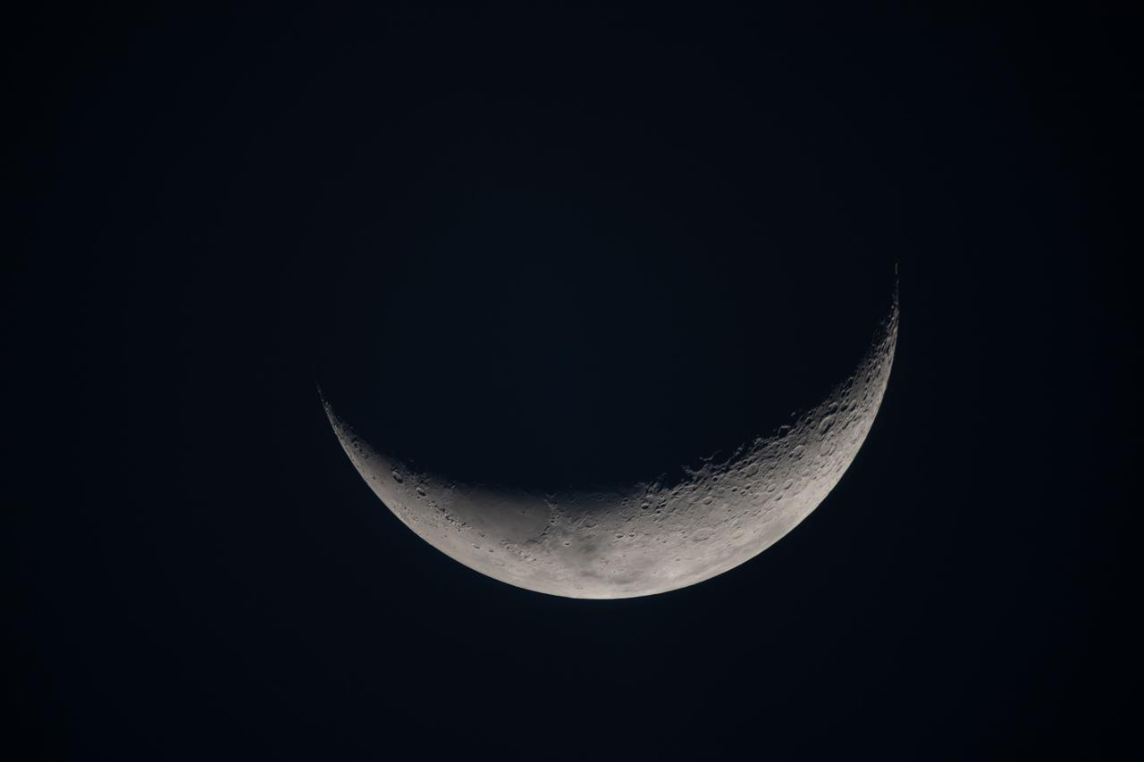 Crescent Moon Ahead of Flyby
